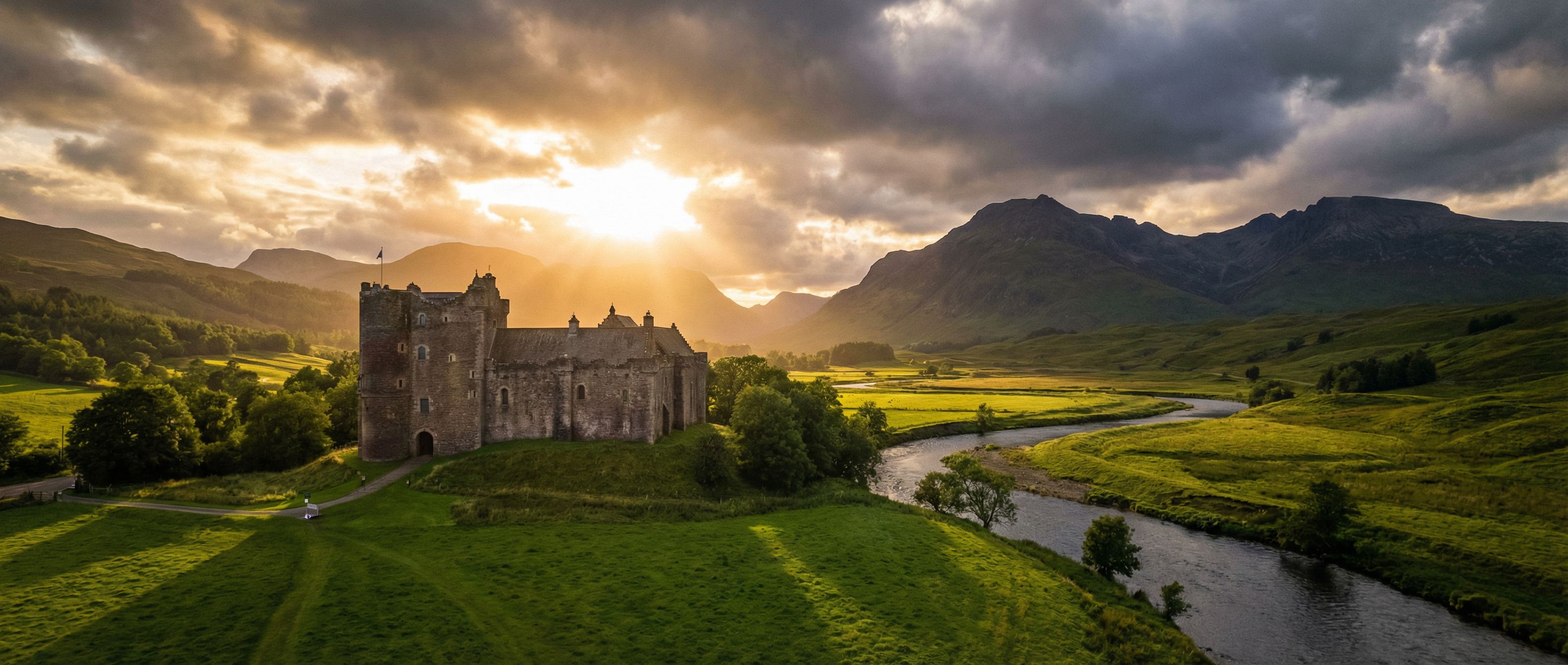 Château de Doune en Ecosse, lieu de tournage de la série Outlander