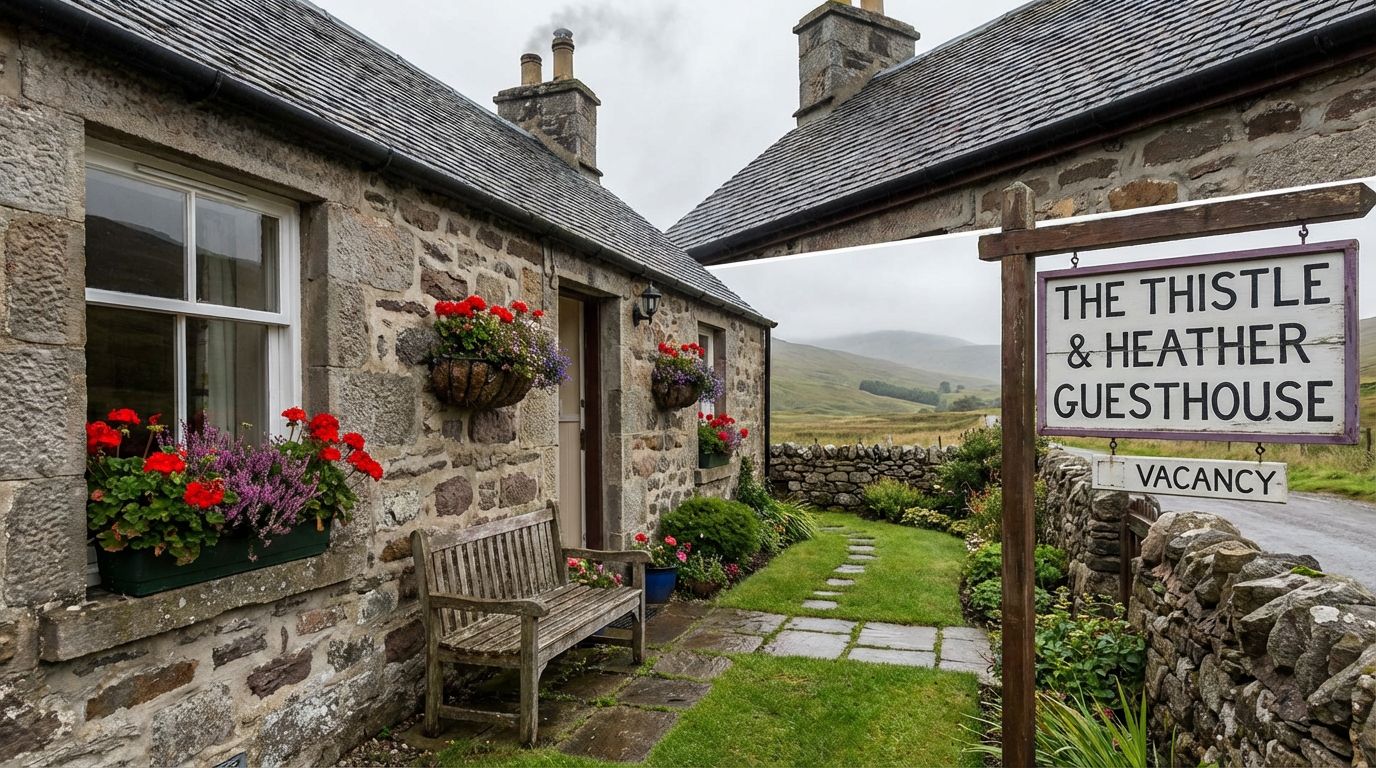 B&B typique écossais avec sa façade accueillante